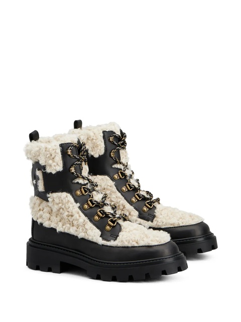 Tod's faux-shearling leather ankle boots - White - zdjęcie produktu nr 2