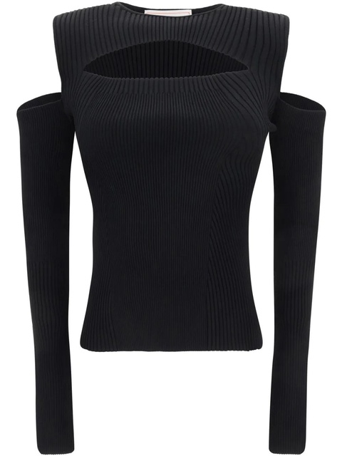 Alexander McQueen striped top - Black - zdjęcie produktu nr 1