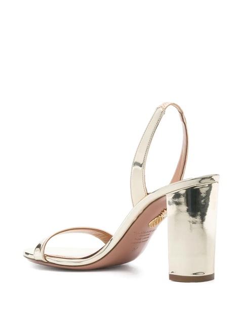 Aquazzura 85mm So Nude metallic leather sandals - Gold - zdjęcie produktu nr 2