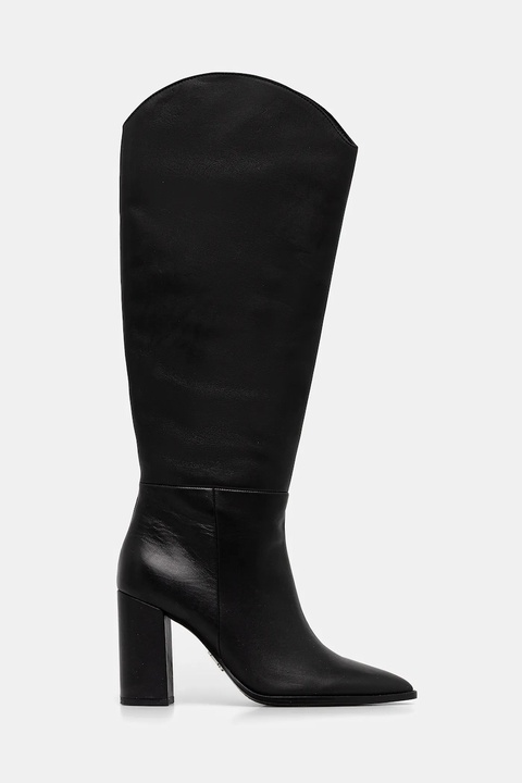Steve Madden kozaki skórzane Bixby damskie kolor czarny na słupku 11004834 - zdjęcie produktu nr 1