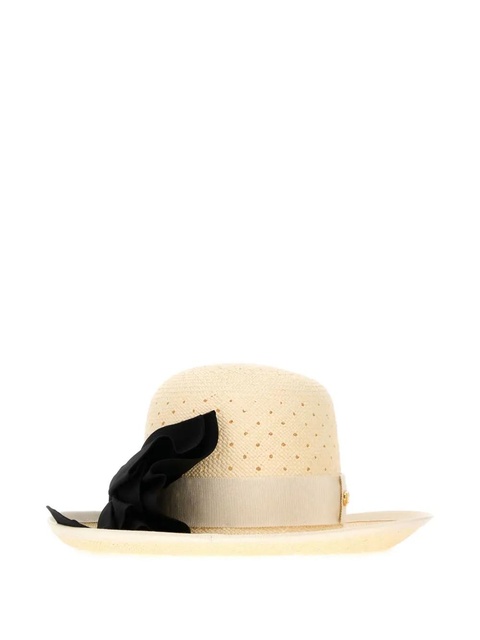 Valentino Garavani perforated-bow hat - Neutrals - zdjęcie produktu nr 2