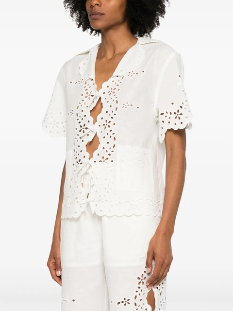 Self-Portrait embroidered shirt - White - zdjęcie produktu nr 2