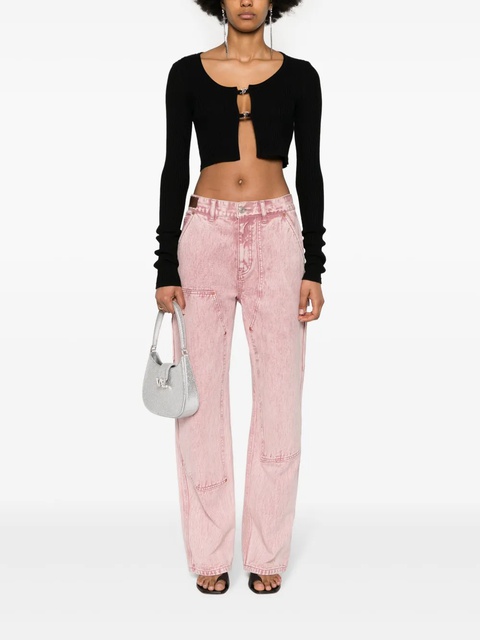 Blumarine logo-plaque cropped cardigan - Black - zdjęcie produktu nr 2
