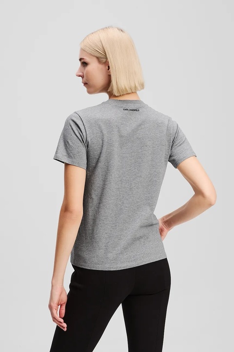 Karl Lagerfeld t-shirt bawełniany damski kolor szary A3W17105 - zdjęcie produktu nr 2