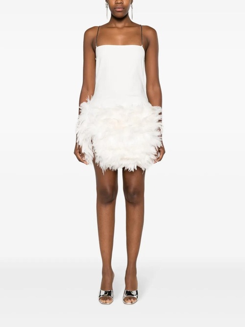 The Attico Fujiko feather-trimmed minidress - White - zdjęcie produktu nr 2