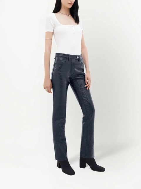 Courrèges slim-fit vinyl trousers - Blue - zdjęcie produktu nr 2