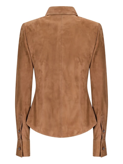 Magda Butrym button-fastening suede shirt - Brown - zdjęcie produktu nr 2