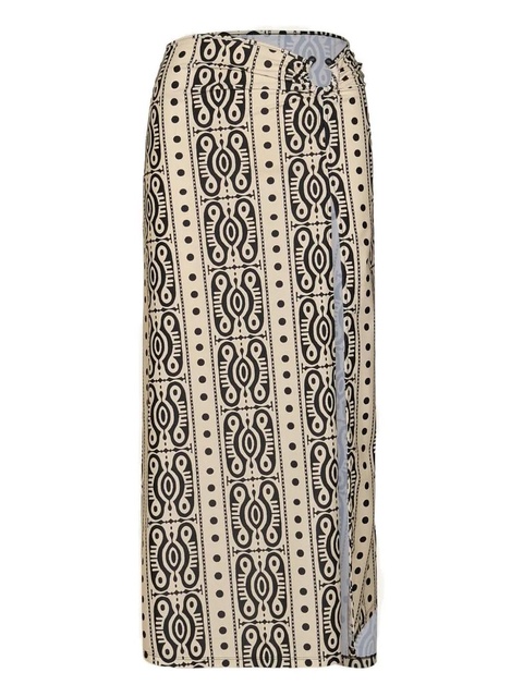 Johanna Ortiz Nuevo Destino printed slit midi skirt - Neutrals - zdjęcie produktu nr 1
