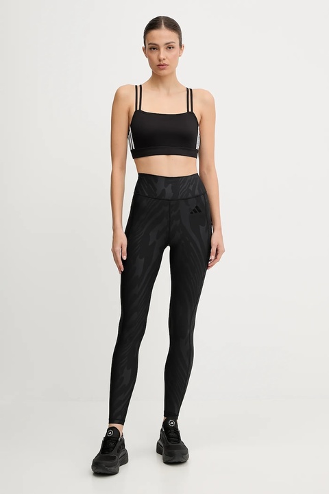 adidas Performance legginsy treningowe Optime damskie kolor czarny wzorzyste JV5185 - zdjęcie produktu nr 2