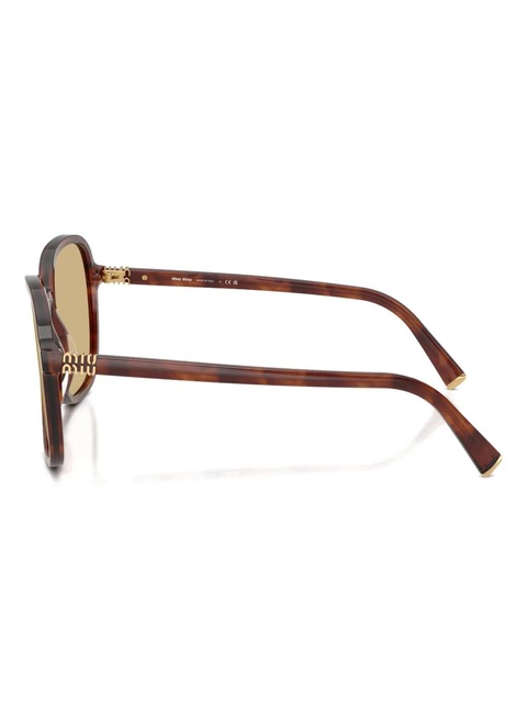 Miu Miu Eyewear logo geometric sunglasses - Brown - zdjęcie produktu nr 2