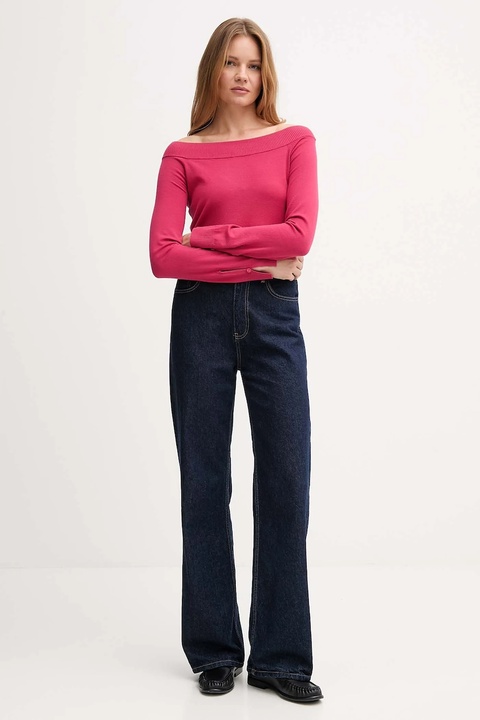 United Colors of Benetton sweter damski kolor różowy lekki 1W2AD10E0 - zdjęcie produktu nr 2