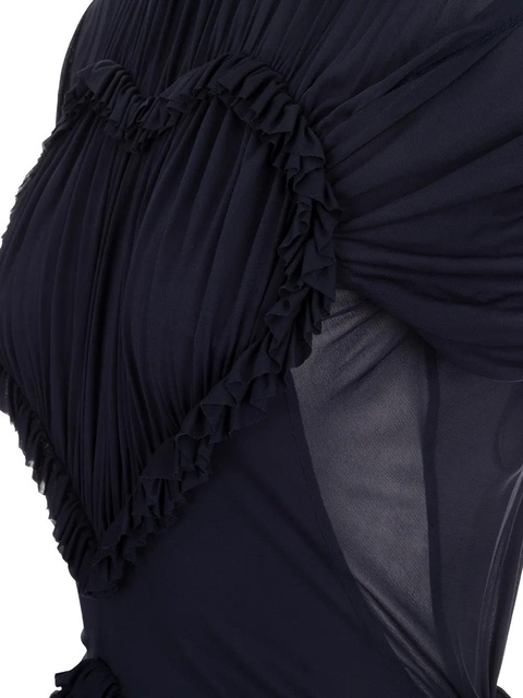 Victoria Beckham gathered heart-shaped midi dress - Blue - zdjęcie produktu nr 2