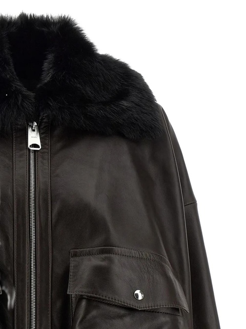 KHAITE Daemon shearling-collar jacket - Brown - zdjęcie produktu nr 2