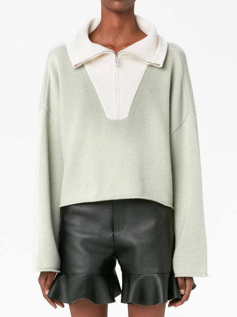 JW Anderson logo-patch long-sleeve jumper - White - zdjęcie produktu nr 2
