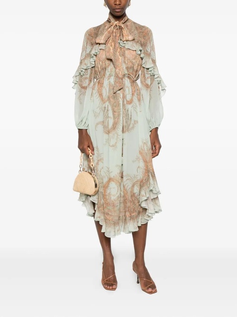 ZIMMERMANN paisley-print ruffled dress - Blue - zdjęcie produktu nr 2