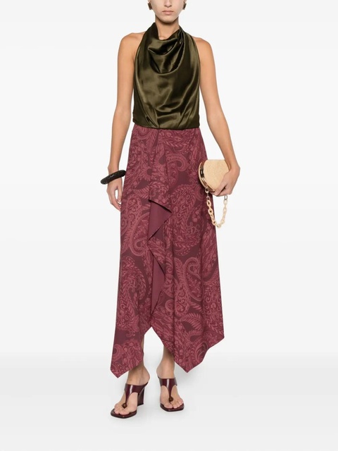 ETRO paisley-print ruffled skirt - Red - zdjęcie produktu nr 1