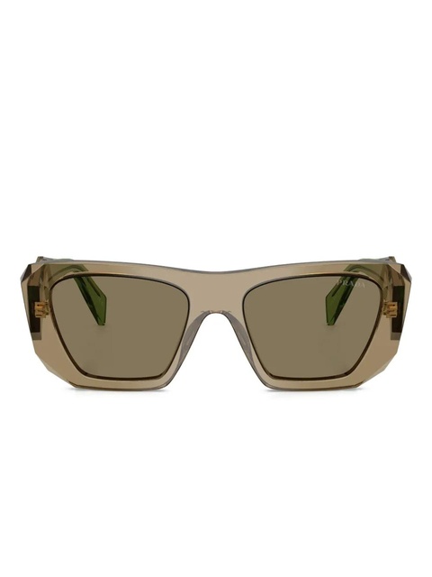 Prada Eyewear Symbole geometric-frame sunglasses - Brown - zdjęcie produktu nr 1