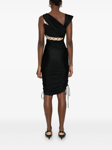Marine Serre draped jersey midi dress - Black - zdjęcie produktu nr 2