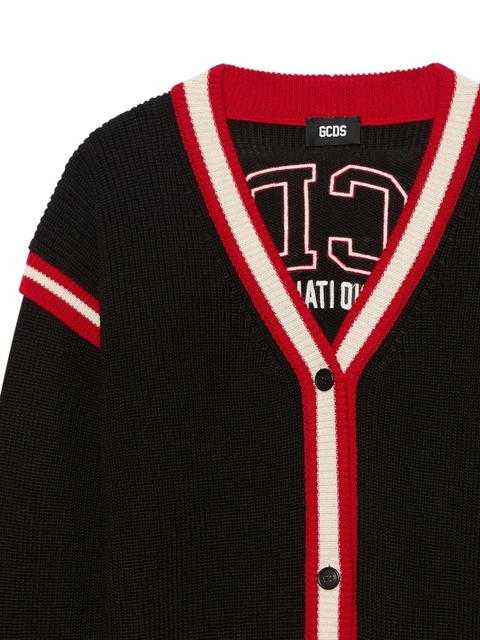 GCDS wool blend cardigan - Black - zdjęcie produktu nr 2