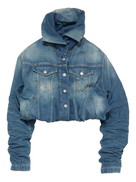 Acne Studios hooded denim jacket - 863-Mid Blue - zdjęcie produktu nr 1