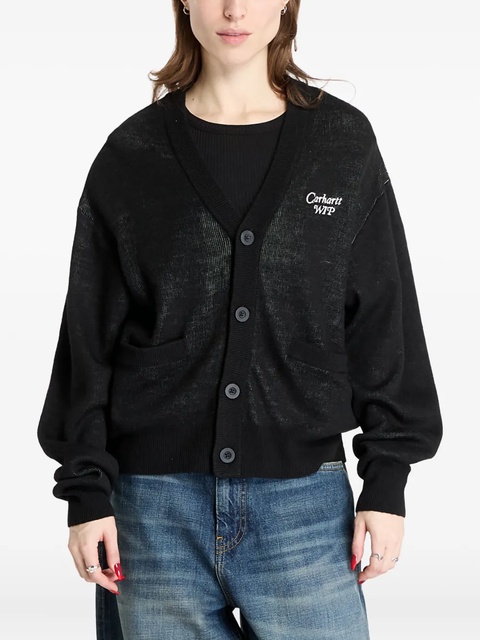 Carhartt WIP logo-embroidered buttoned cardigan - Black - zdjęcie produktu nr 1