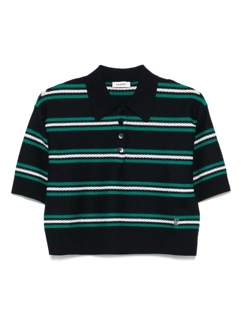 SANDRO striped polo top - Blue - zdjęcie produktu nr 1