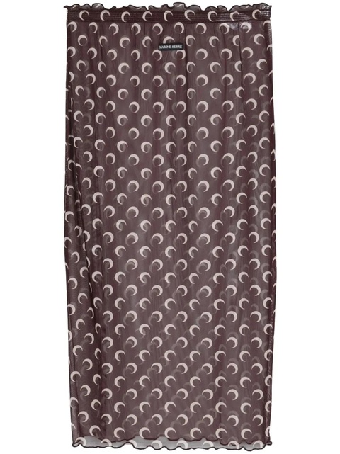 Marine Serre Crescent Moon midi skirt - Brown - zdjęcie produktu nr 1