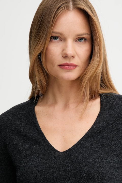 United Colors of Benetton sweter wełniany damski kolor szary lekki 1002D401Y - zdjęcie produktu nr 2