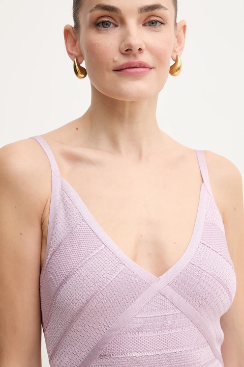 Herve Leger sukienka Rowan kolor fioletowy mini dopasowana MSB8511984 - zdjęcie produktu nr 2