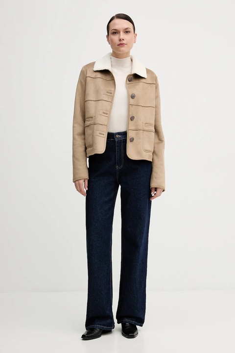 United Colors of Benetton kurtka kolor beżowy przejściowa 2W8EDN08Q - zdjęcie produktu nr 2