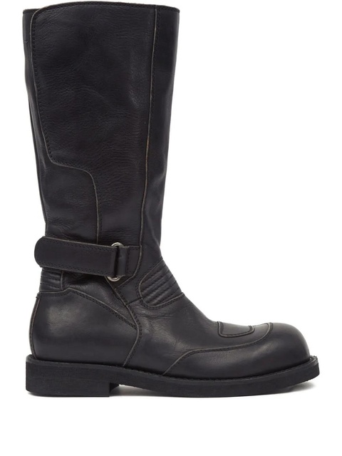 MM6 Maison Margiela leather knee-high boots - Black - zdjęcie produktu nr 1
