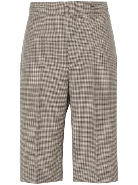 Victoria Beckham houndstooth-pattern tailored shorts - Brown - zdjęcie produktu nr 1