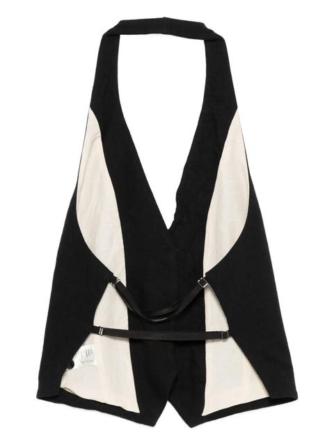 Alysi halterneck buttoned waistcoat - Black - zdjęcie produktu nr 1