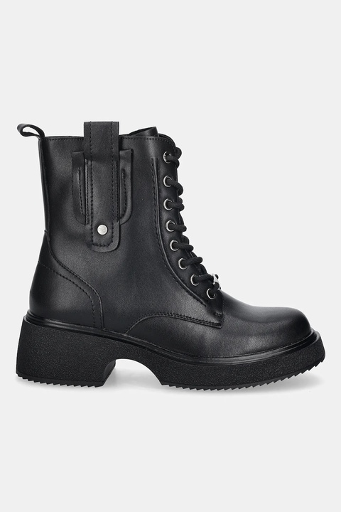 GOE workery skórzane damskie kolor czarny na słupku lekko ocieplone SS2N4125 BLACK - zdjęcie produktu nr 2