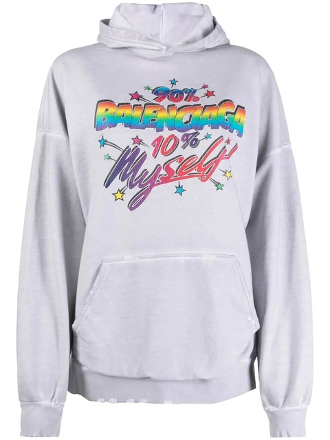 Balenciaga 90/10 logo-print hoodie - Grey - zdjęcie produktu nr 1