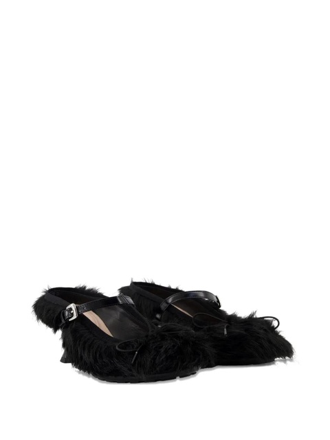 Simone Rocha 60mm fur-trimmed buckle mules - Black - zdjęcie produktu nr 2