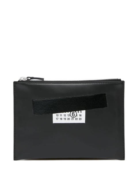 MM6 Maison Margiela small leather clutch bag - Black - zdjęcie produktu nr 1