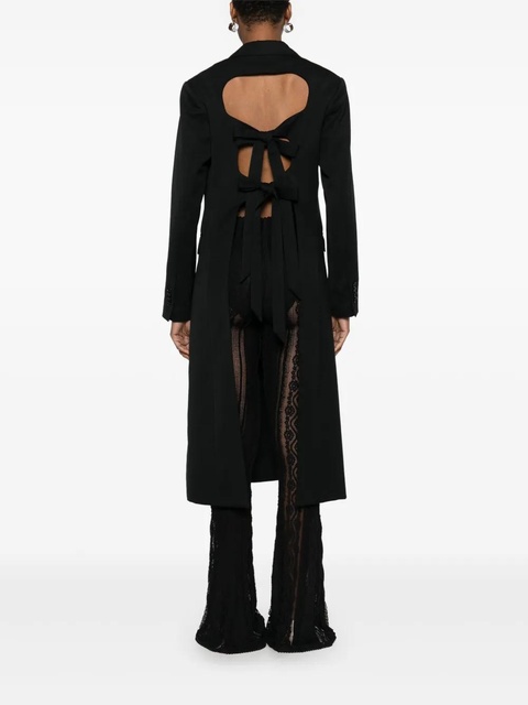 Simone Rocha bow-detail cut-out coat - Black - zdjęcie produktu nr 2
