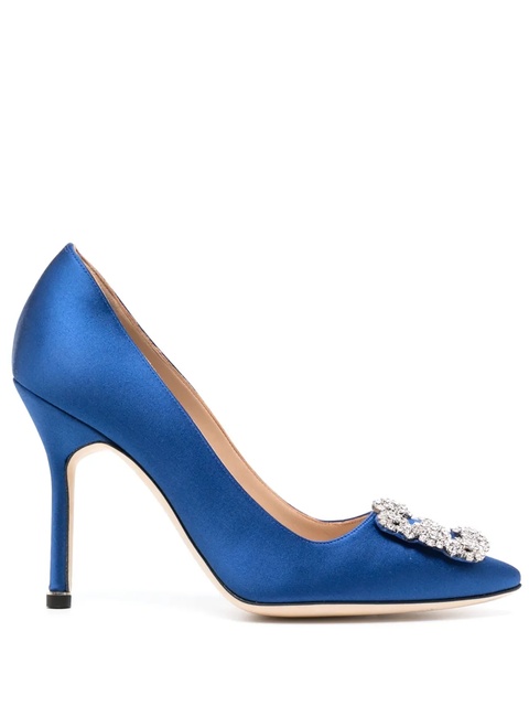 Manolo Blahnik Hangisi satin pumps - Blue - zdjęcie produktu nr 1