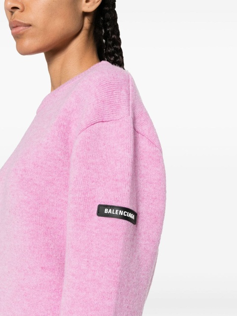 Balenciaga logo-appliqué mélange jumper - Pink - zdjęcie produktu nr 2