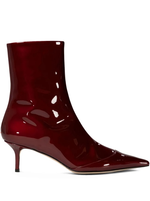 Aeyde 55mm Roe patent-leather pointed-toe ankle boots - Red - zdjęcie produktu nr 1