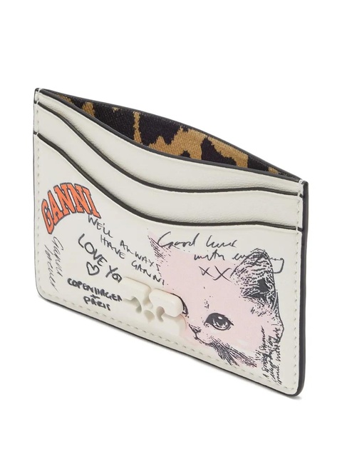 GANNI Kitty logo cardholder - Neutrals - zdjęcie produktu nr 2