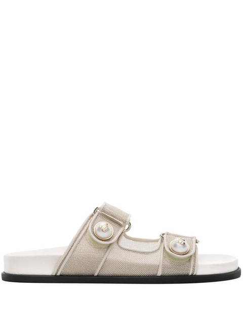 Jimmy Choo Fayence metallic mesh slides - Neutrals - zdjęcie produktu nr 1