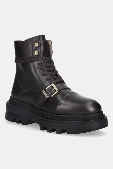 AllSaints workery skórzane Astrid Boot damskie kolor brązowy na platformie W029FC - zdjęcie produktu nr 1