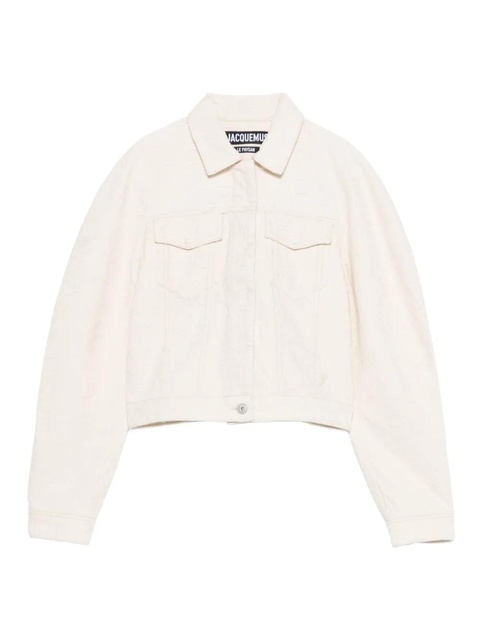 Jacquemus Le Ovalo de-Nîmes cropped jacket - Neutrals - zdjęcie produktu nr 1
