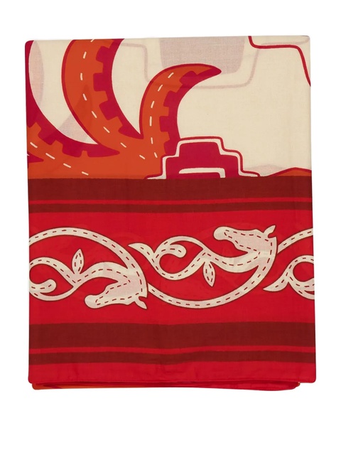 Johanna Ortiz palm-tree equestrian print sarong - Red - zdjęcie produktu nr 2