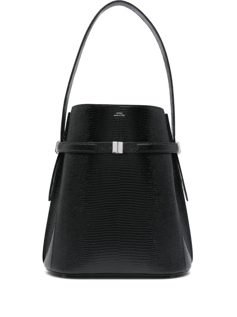 TOTEME snakeskin-effect belted bucket bag - Black - zdjęcie produktu nr 1