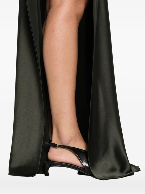Nanushka satin-paneled asymetrical maxi dress - Green - zdjęcie produktu nr 2