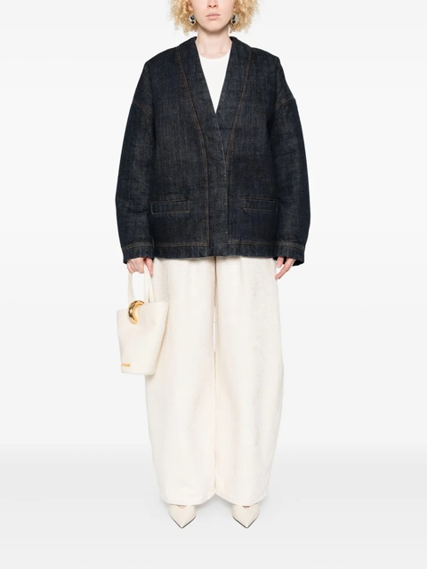 Jacquemus denim contrast-stitching jacket - Blue - zdjęcie produktu nr 1