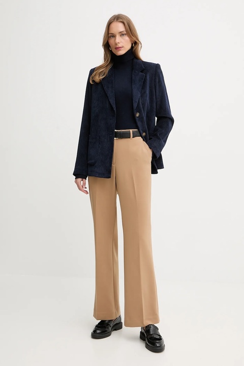 Sisley sweter z domieszką wełny damski kolor granatowy lekki z golfem 102HM2174 - zdjęcie produktu nr 2